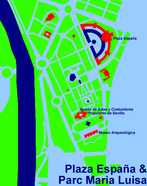 Seville - Plaza Plaza España & Parc Maria Luisa (18Kb)