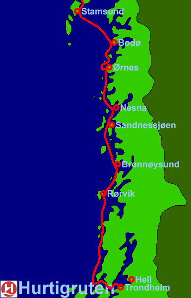 Bodø to Trondheim (14Kb)