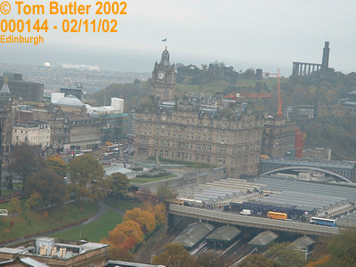 Photo ID: 000144, Waverly bridge and Carlton hill from the castle, Edinburgh, Scotland