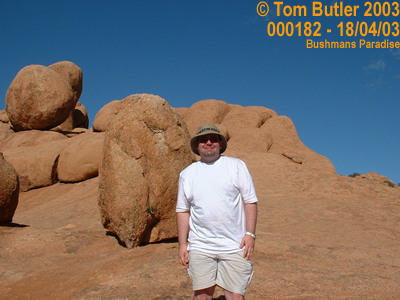 Photo ID: 000182, Yours truly taking some sun on the top of a mountain!, Bushmans Paradise at Spitzkof, Namibia