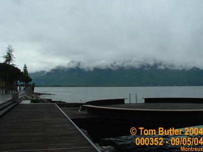 Photo ID: 000352, Mist hanging over the mountains on the other side of Lake Geneva, Montreux, Switzerland