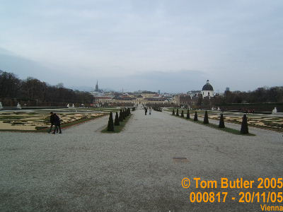 Photo ID: 000817, The view from the upper to the lower palaces at Schlo Belvedere, Vienna, Austria