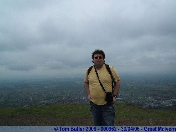 Photo ID: 000962, Me at 1394 feet, on the top of the Worcestershire Beacon, Great Malvern, England