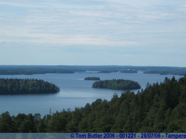 Photo ID: 001221, The lakes and islands of Tampere from the old observation tower, Tampere, Finland