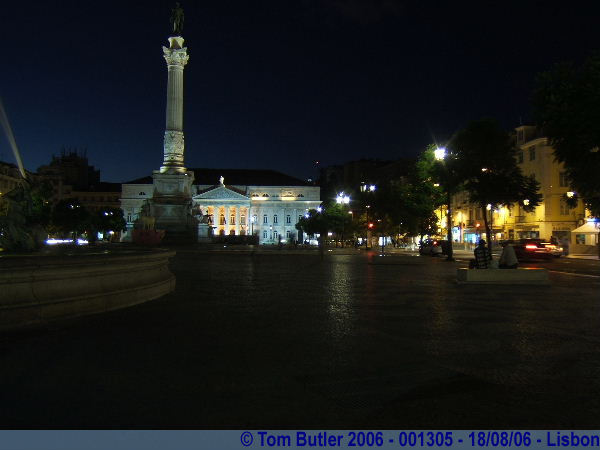 Photo ID: 001305, Rossio at night, Lisbon, Portugal