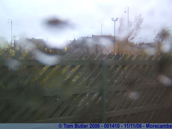 Photo ID: 001410, A very very wet Morecambe seen from the dry of the train, Morecambe, England