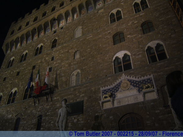 Photo ID: 002215, A copy of David stands guard to the entrance of the Palazzo Vecchio, Florence, Italy