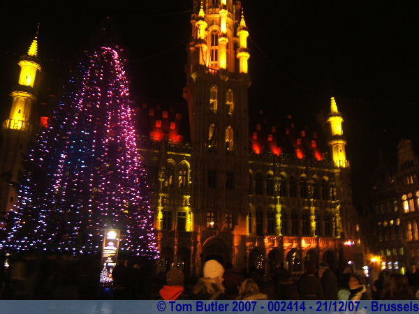 Photo ID: 002414, The Htel de Ville and Christmas Tree, Brussels, Belgium