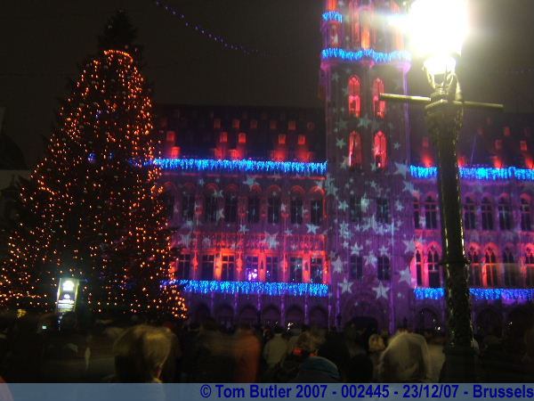 Photo ID: 002445, The Htel de Ville and Christmas Tree, Brussels, Belgium