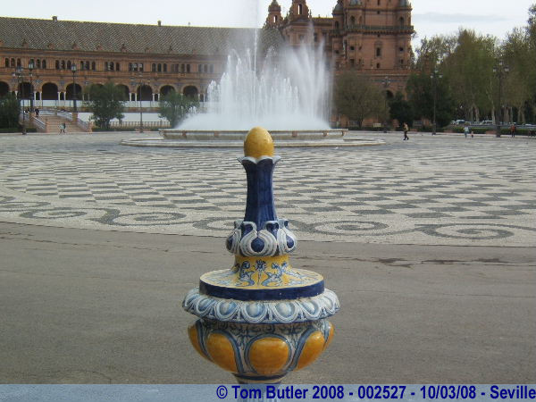 Photo ID: 002527, A feature and a fountain in the Plaza Espaa, Seville, Spain
