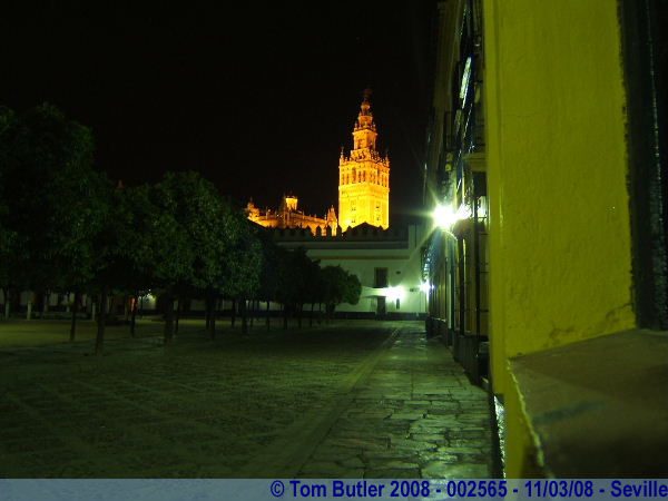 Photo ID: 002565, The Giralda from the Real Alczar at night, Seville, Spain