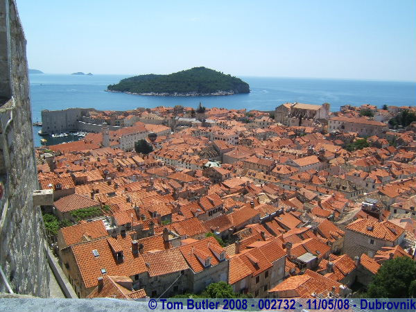 Photo ID: 002732, The old town and Lokrum seen from Minceta tower, Dubrovnik, Croatia