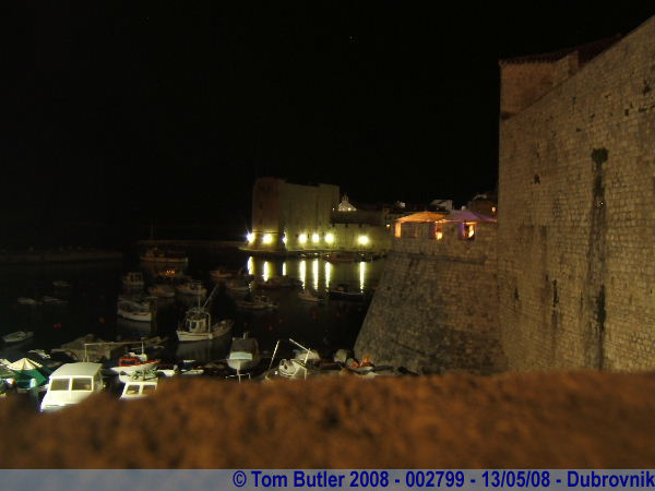 Photo ID: 002799, The old harbour at night seen from Ploce Gate, Dubrovnik, Croatia