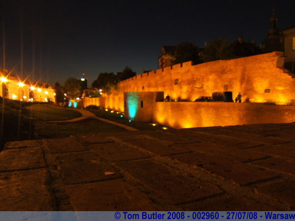 Photo ID: 002960, The City walls at night, Warsaw, Poland