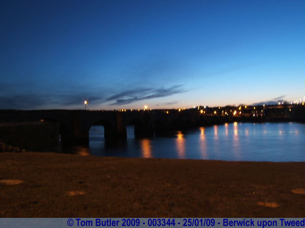 Photo ID: 003344, The medieval town bridge at sunset, Berwick upon Tweed, England