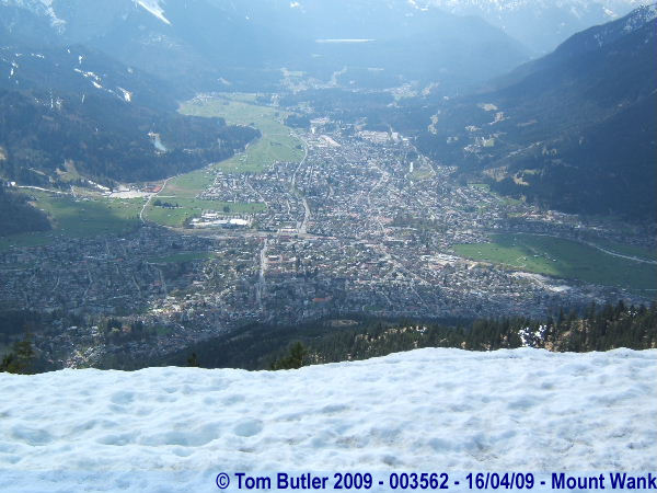 Photo ID: 003562, Looking down on Garmisch-Partenkirchen from the summit of Mount Wank, Wank, Germany