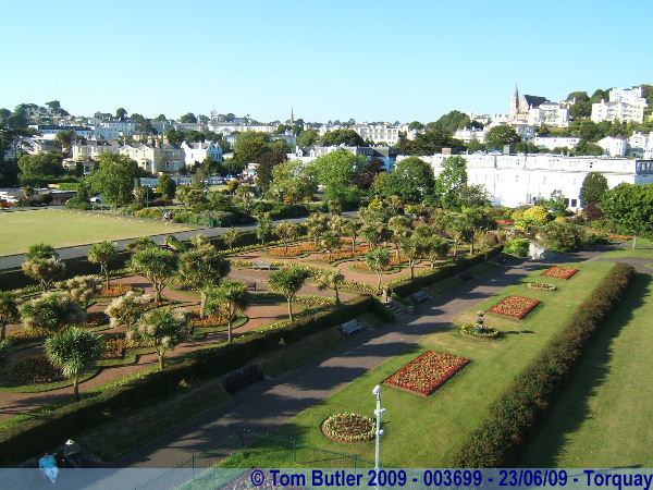 Photo ID: 003699, The Abbey Gardens seen from the HighFlyer as it ascends, Torquay, Devon