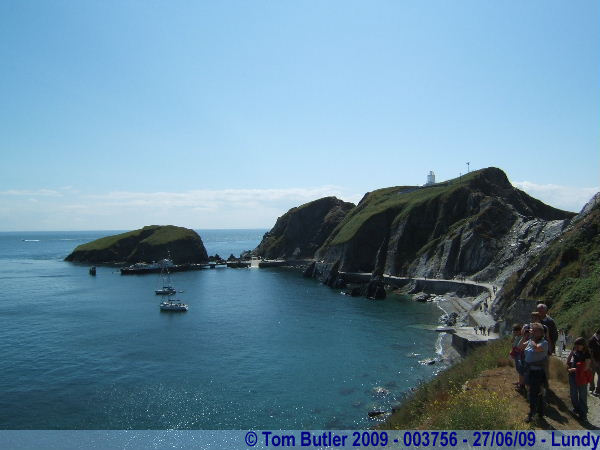 Photo ID: 003756, The harbour and Lighthouse, Lundy, Devon