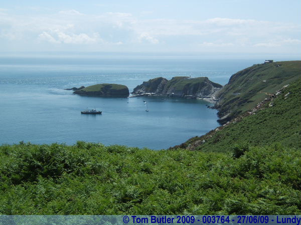 Photo ID: 003764, Looking back to the harbour, with the tide going out, Lundy, Devon