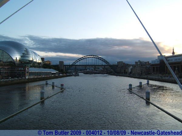 Photo ID: 004012, Looking up stream from the centre of the Millennium Bridge, Newcastle-Gateshead, England