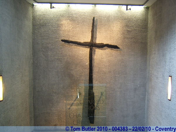 Photo ID: 004383, A cross made from two of the charred beams from the old cathedral, Coventry, England
