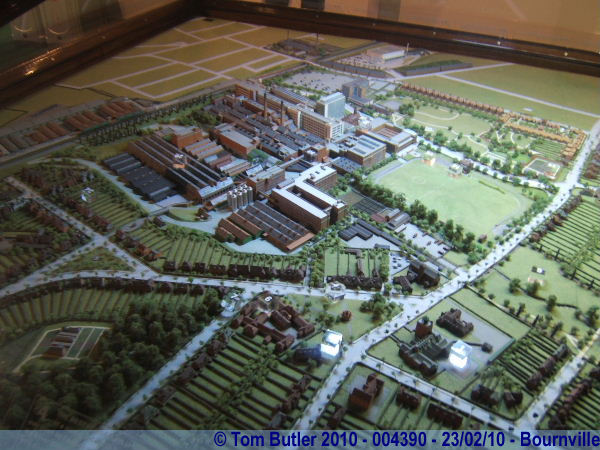 Photo ID: 004390, A model of Bournville and the factory, Bournville, England