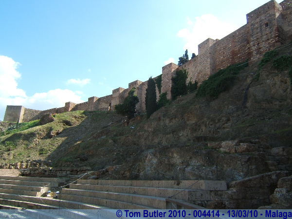 Photo ID: 004414, The Walls of the Alcazaba rising above the Roman Theatre, Malaga, Spain