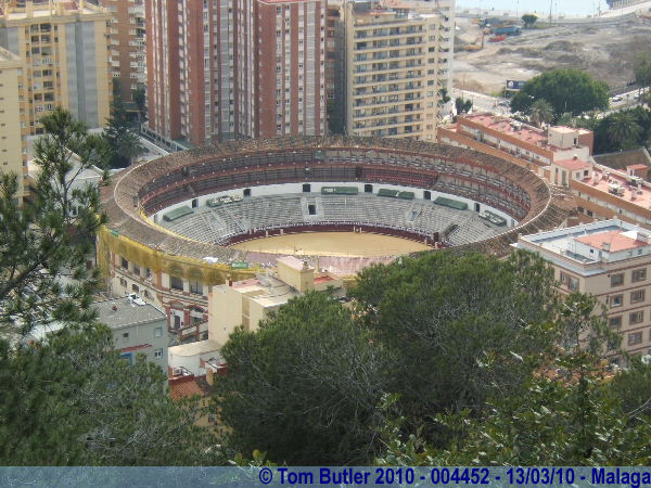 Photo ID: 004452, Looking down into the Bull Ring from the Gibralfaro, Malaga, Spain