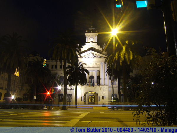 Photo ID: 004480, The town hall at night, Malaga, Spain