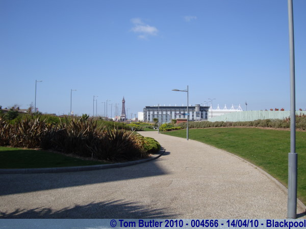 Photo ID: 004566, Standing in George Bancroft Park looking towards the tower, and the hotel, Blackpool, England