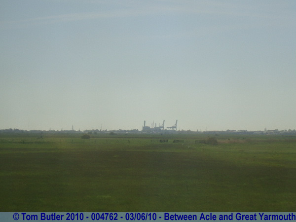 Photo ID: 004762, The port skyline of Great Yarmouth, seen from the Broads, Between Acle and Great Yarmouth, England