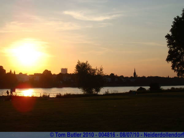 Photo ID: 004816, The warm summers sun sets behind Bad Godesberg and the Rhine, Neiderdollendorf, Germany