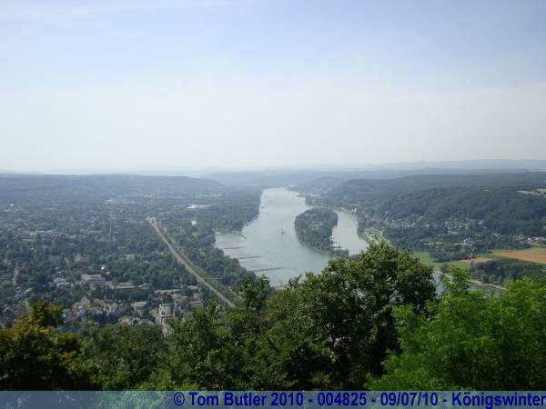 Photo ID: 004825, Looking down onto the Rhine and Bad Honnef from the summit of Drachenfels, Knigswinter, Germany