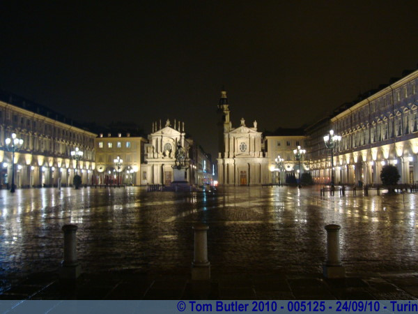 Photo ID: 005125, Looking across Piazza San Carlo at night, Turin, Italy