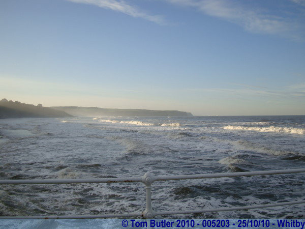 Photo ID: 005203, A rough north sea batters Whitby, Whitby, England