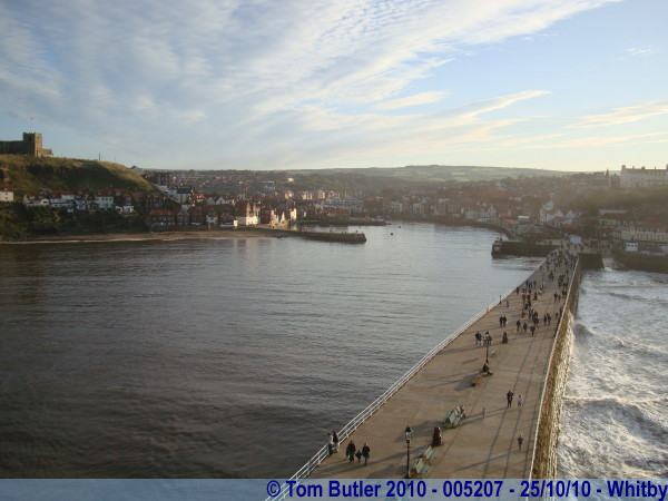 Photo ID: 005207, The harbour from the top of the lighthouse, Whitby, England