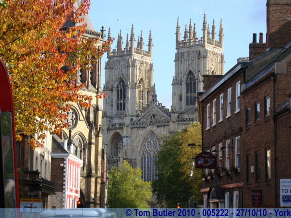 Photo ID: 005222, York Minster peers through the buildings of the city centre, York, England