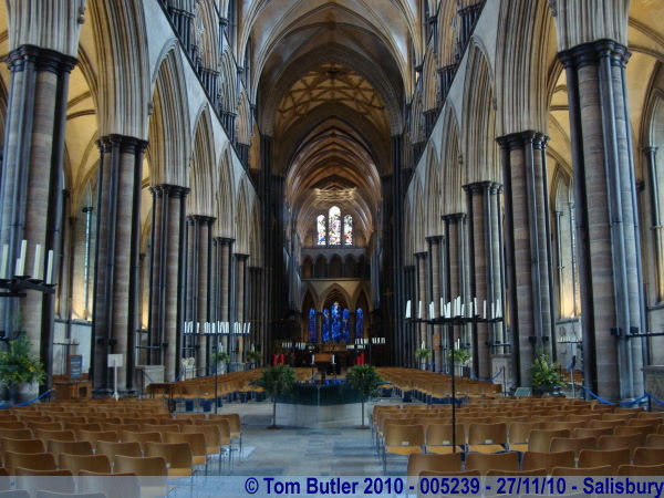 Photo ID: 005239, Looking down the length of the cathedral, Salisbury, England