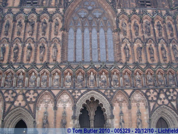 Photo ID: 005329, The decoration on the West Face, Lichfield, England