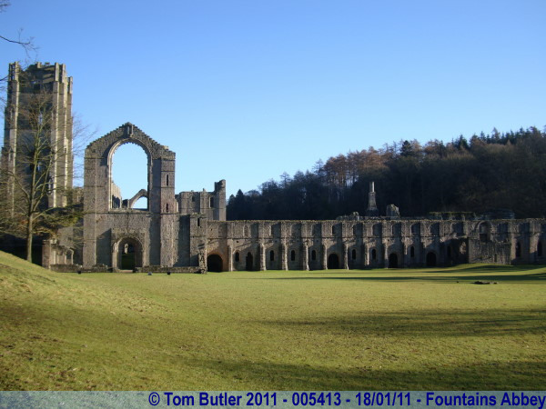 Photo ID: 005413, Looking at the width of the Abbey complex, Fountains Abbey, England