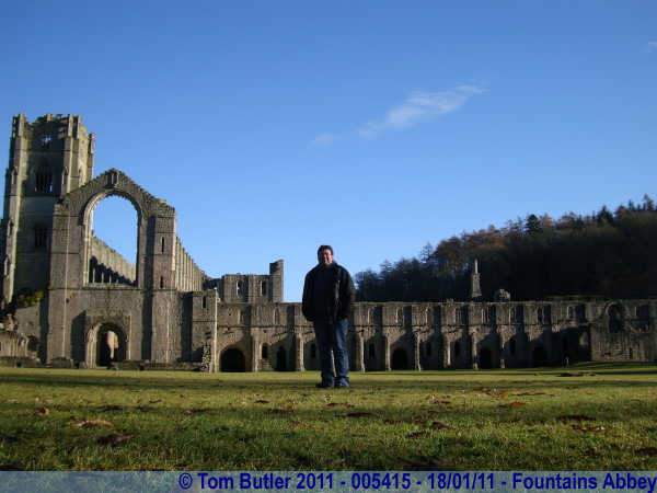 Photo ID: 005415, Standing in front of the Abbey, Fountains Abbey, England