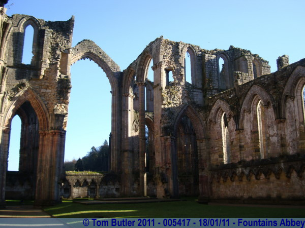 Photo ID: 005417, The nave, Fountains Abbey, England