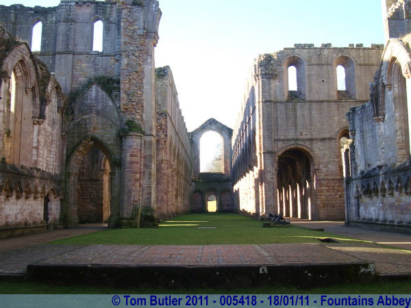 Photo ID: 005418, Looking back from the Altar, Fountains Abbey, England