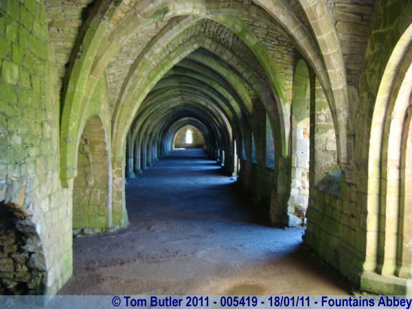 Photo ID: 005419, In the Abbey buildings, Fountains Abbey, England