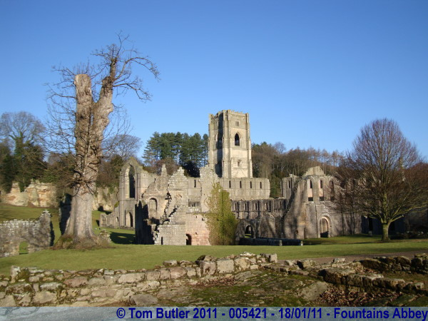 Photo ID: 005421, The main part of the abbey, Fountains Abbey, England