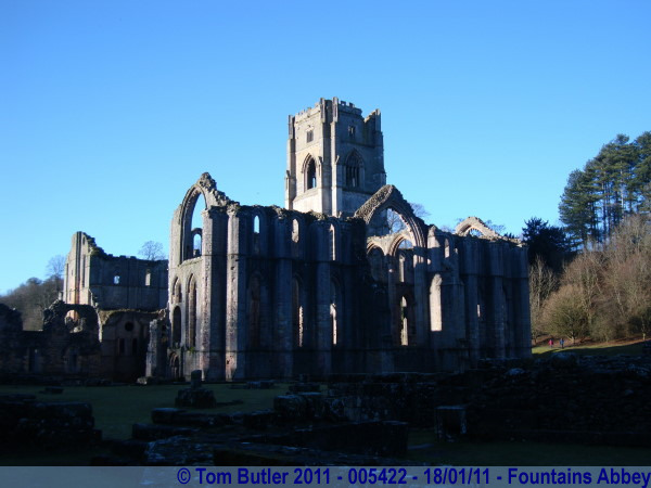 Photo ID: 005422, The rear of the abbey, Fountains Abbey, England