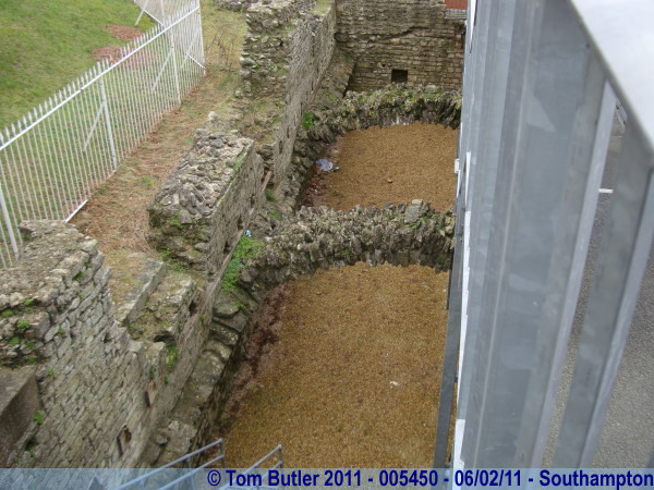 Photo ID: 005450, Looking down into part of the ruins of the castle, Southampton, England