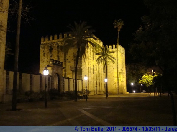 Photo ID: 005574, The Alcazar at night, Jerez, Spain