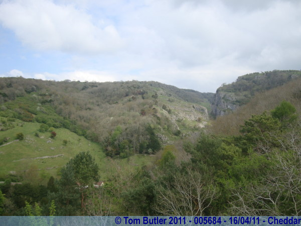 Photo ID: 005684, Looking up the Gorge from the lookout tower, Cheddar, England