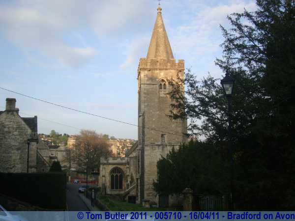 Photo ID: 005710, The Parish church in the late evening sun, Bradford on Avon, England